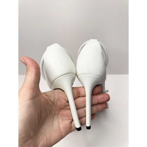 SCHUTZ Dress Sandals Ladies Size 5B White Leather Strappy Open Toe Stiletto Heel - Picture 7 of 11